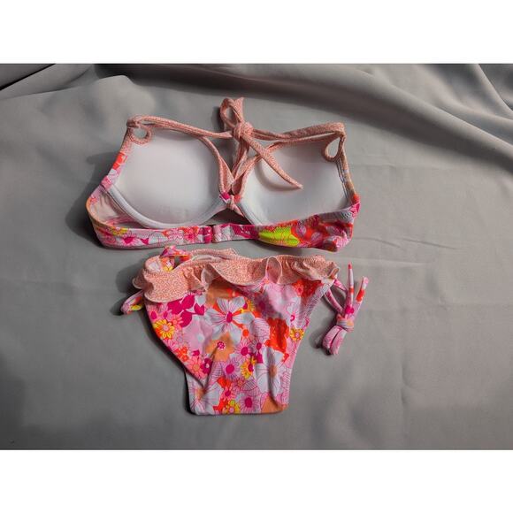 NWT Victoria’s Secret Bombshell Bikini 34A/XS Bright Floral Y2K Ruffle Set - Picture 4 of 8